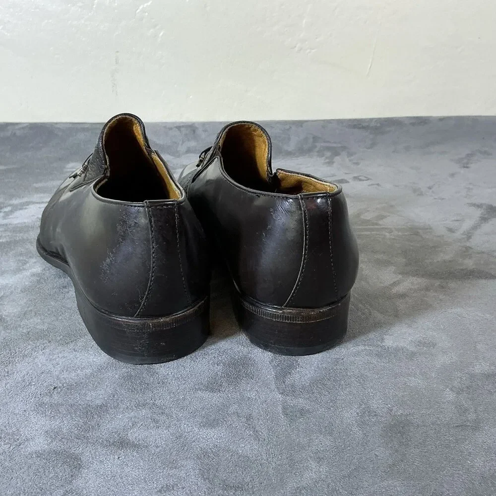 Moreschi Mens 8.5 Tassel Deerskin Dress Loafers Brown Shoes Italy 7.5 Brass Bit